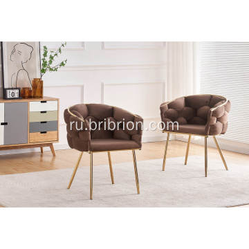 Роскошное бархатное кресло с золотыми ногами Ultimate Comfort